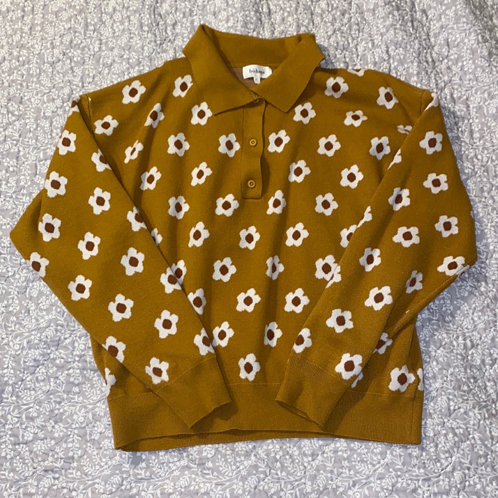 Bohme Mustard Floral Sweater